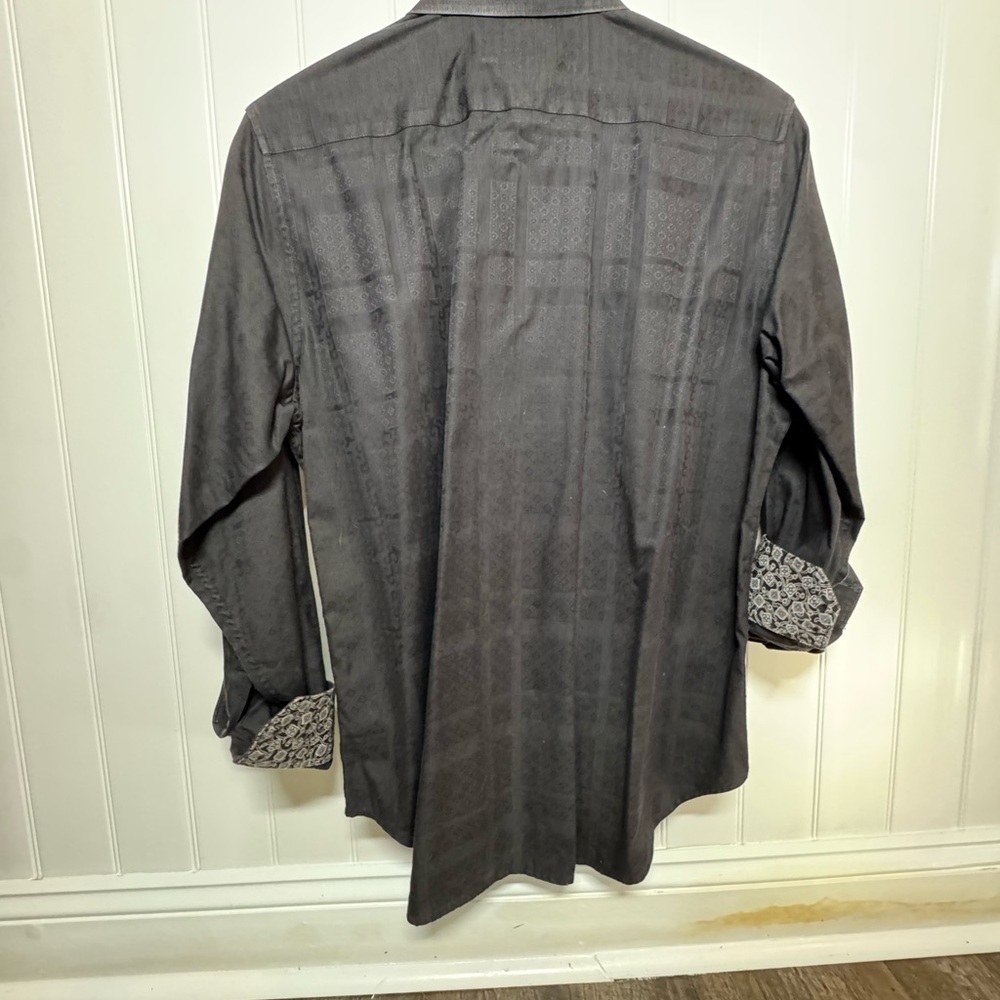 Robert Graham Black Patterned Button Down Shirt M… - image 8
